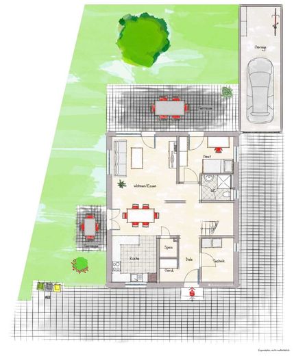 KFW 40+ Haus, wohnen mit Charakter: Freistehendes Einfamilienhaus in Lambsheim – Grundriss Haus