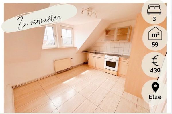 Helle 3 Zi Dachgeschosswohnung zur Miete mit Garage in Elze