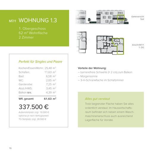 Neubau WHG 1.3 - M7/1 - 1.Obergeschoss - 62m² – Foto 1