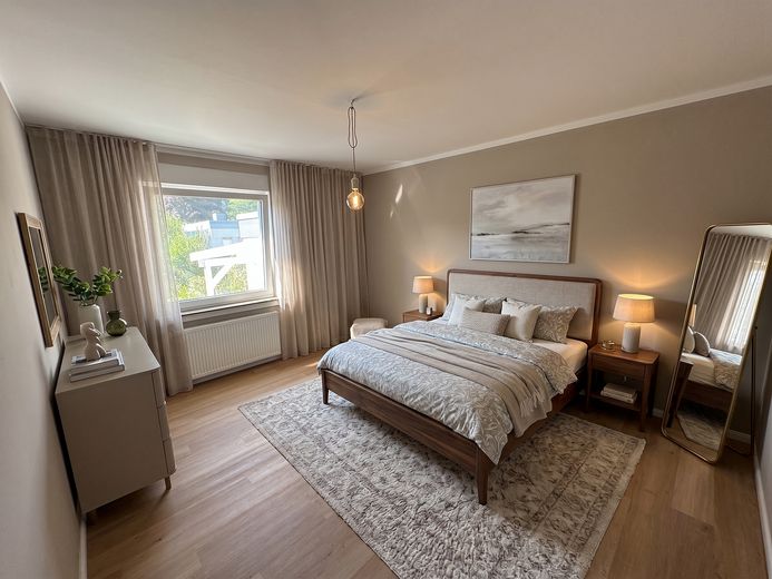 Waldrand Bungalow zu den Fischteichen incl. Strom – Eltern Schlafzimmer 1 OG