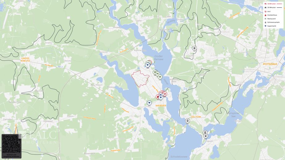 Top 2-Zimmerwohnung in sehr schöner Lage beim Großen Plessower See – Lageplan
