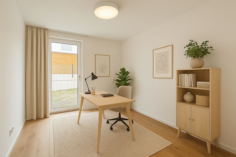 Exklusive Maisonette - Mietwohnung im Erdgeschoss für Familien! – Arbeitszimmer (KI-Staging) 