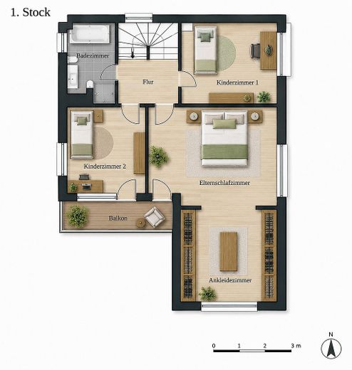 >700 m² “Daha güzeli olamaz!” konumunda, korunabilecek veya yeniden tasarlanabilecek büyük evle – Grundriss OG