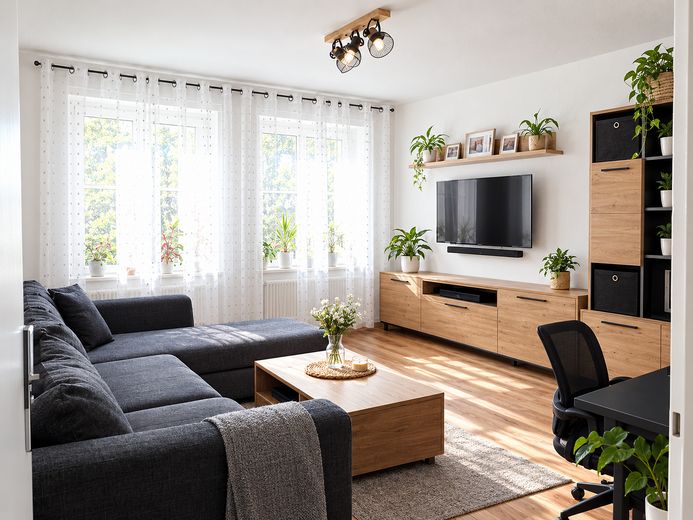 Ekskluzywne, odnowione 3-pokojowe mieszkanie – stylowo umeblowane i gotowe do zamieszkania! – Wohnzimmer