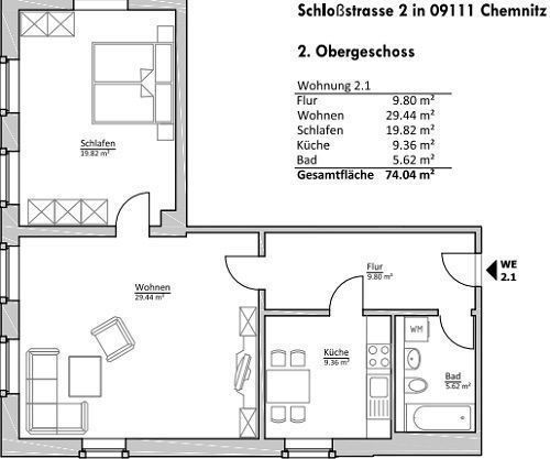 Großzügige 2-Zi.mit Wanne und Laminat im Zentrum! SP mgl. – gr_2ogli