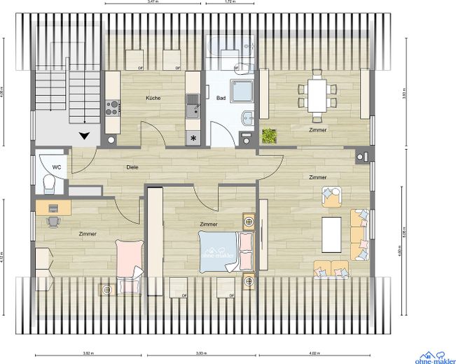 Lichtdurchflutete 3,5-Zi-Dachgeschosswohnung mit Panoramablick auf der Bellevue – Foto 10