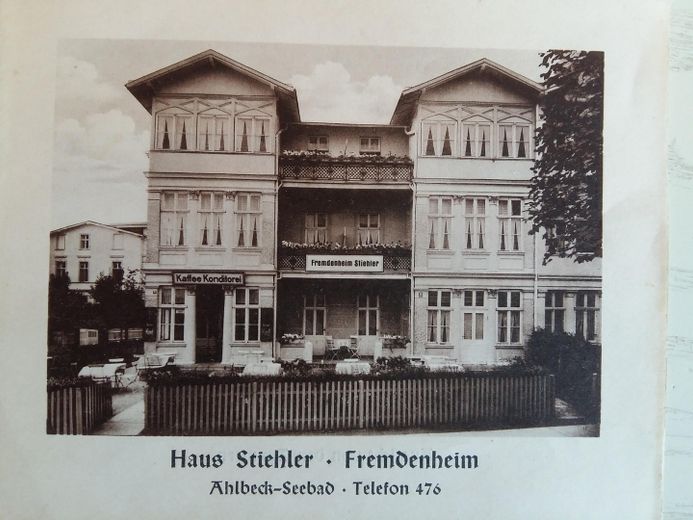 1. Reihe an der Ostsee, seltene Gelegenheit auf der Sonneninsel Usedom im Kaiserbad Ahlbeck – Ansicht aus den 30er Jahren