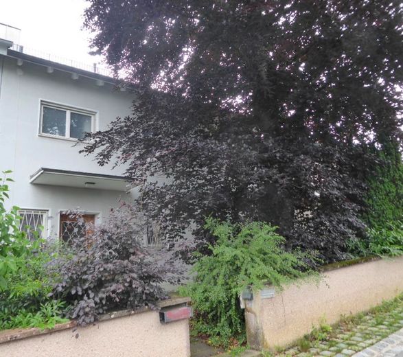 Prachtig uitzicht op de Alpen in het rustige Oberbeuren: twee-onder-een-kapwoning van 216 m² met grote tuin op het zuiden & open haard – Ansicht Nordseite