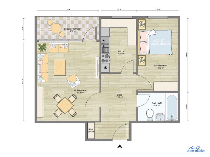 Frisch renoviert & neuwertig: Charmante 2-Zimmer-Wohnung mit Loggia in Barmstedt – Foto 13