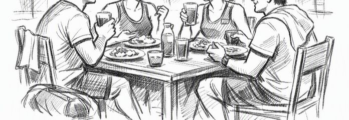 Sportler beim Essen