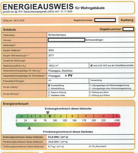 Aktueller Energieausweis