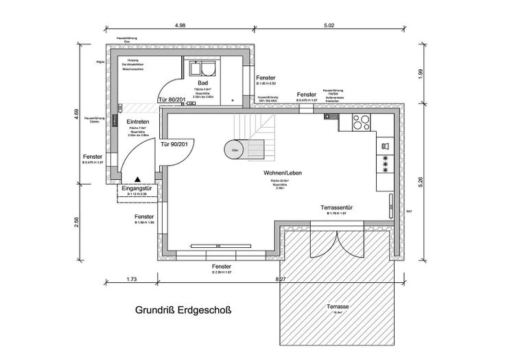 Haus auf 900 m ü NN am Auersberg im Erzgebirge – Erdgeschoss