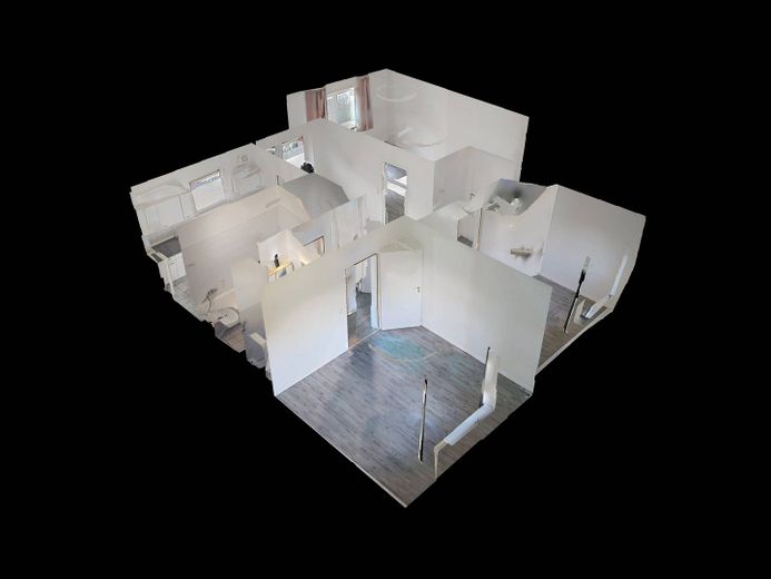 Comfortabel ingerichte 3-kam.-app. met BALKON, inbouwkeuken en ligbad – 3D-Ansicht Grundriss