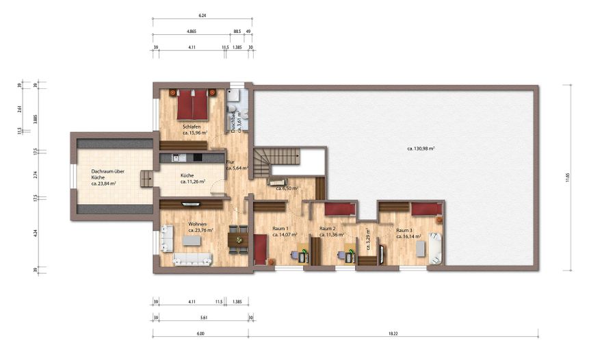 Bauernhaus Hofstelle zwischen Ladbergen und Greven 20 Minuten bis Münster – Dachgeschoss und Dachraum