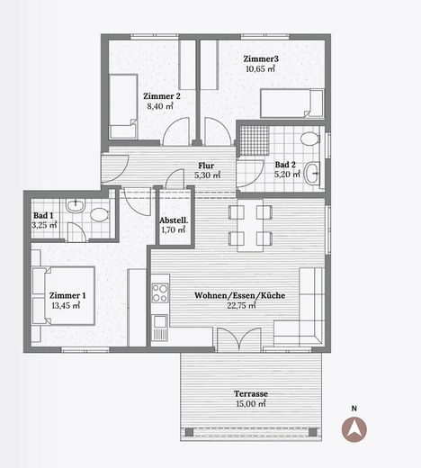 Grundriss - 4 Zimmer