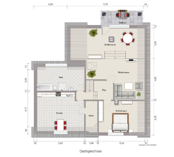 Traumhafte Dachgeschosswohnung – Grundriss
