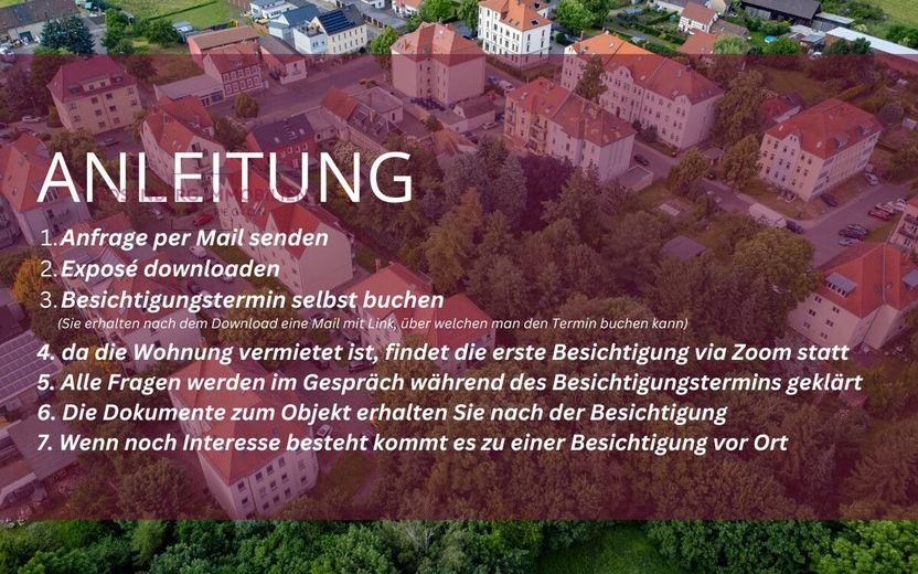 Vermietete 2-Zimmer-Wohnung mit Balkon - 
solide Kapitalanlage in Leipzig-Engelsdorf – Anleitung