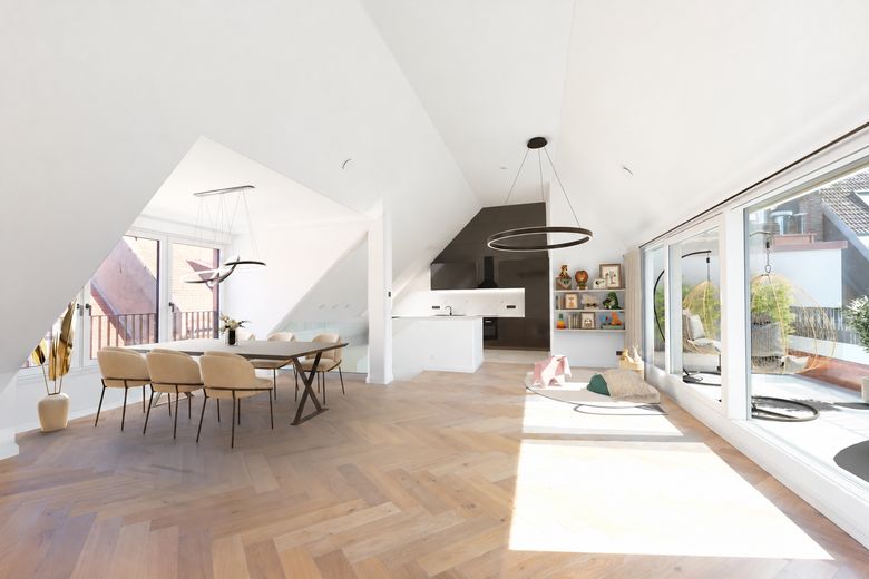 Luxuriöse Maisonettewohnung im Lehel – Visualisierung Wohnbereich