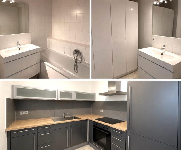 Schöne 2-Zi.-Whg. m. Südbalkon u. EBK - top vermietet - in ruhiger und zentraler Lage – Ansicht Bad/Küche