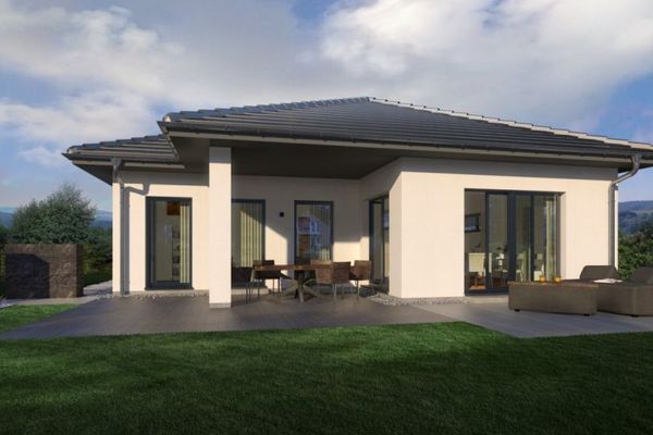 Bungalow mit überdachter Terrasse zum günstigsten Preis mit Grundstück zum sparen !