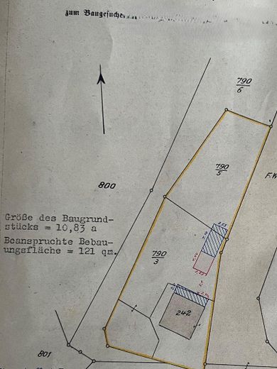 Lageplan mit Bauplatzreserve