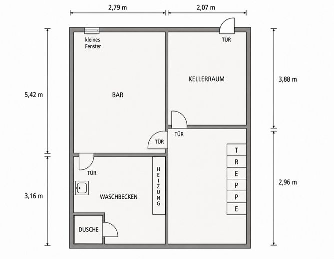 Casa a schiera di testa tranquilla e centrale a Norderstedt vicino ad Amburgo – Keller