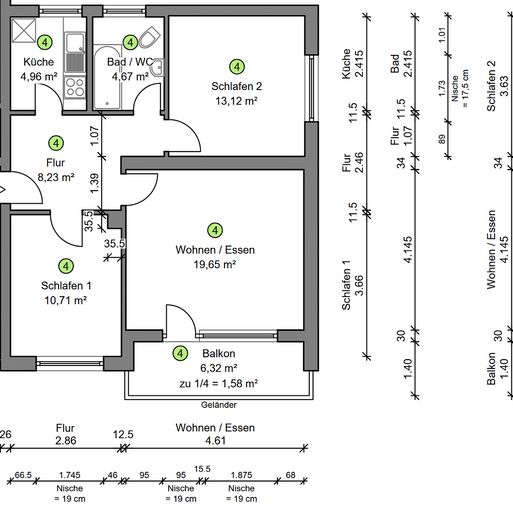 Grundriss I. OG rechts