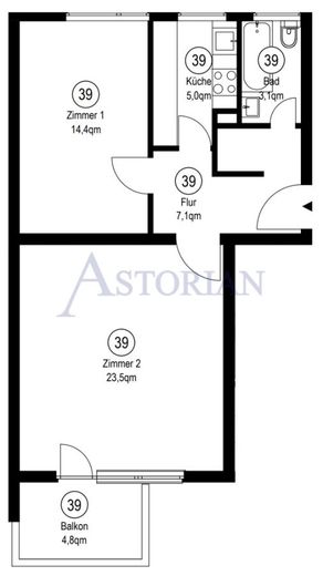 Bezugsfreie 2 Zimmer Eigentumswohnung – Grundriss