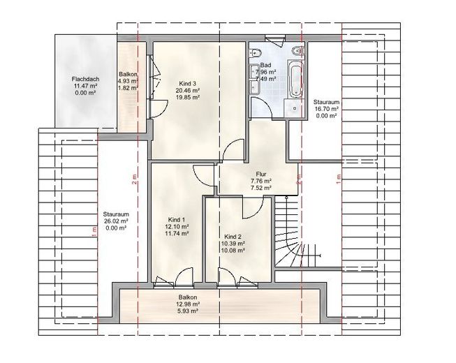 Großzügiger Wohntraum mit Potenzial: 7 Zimmer und unverbaubare Sicht in Wörth-Schaidt! – Grundriss 2 DG