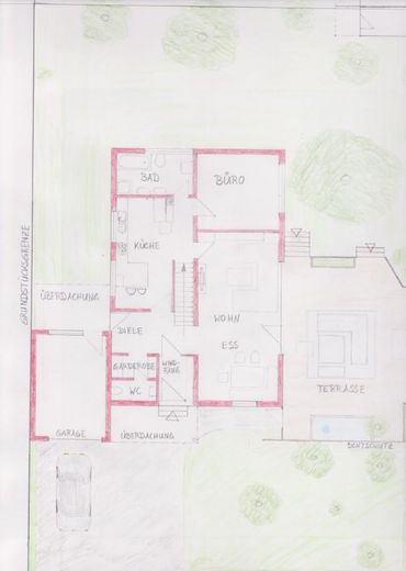 Grundriss EG neu + Grundstück