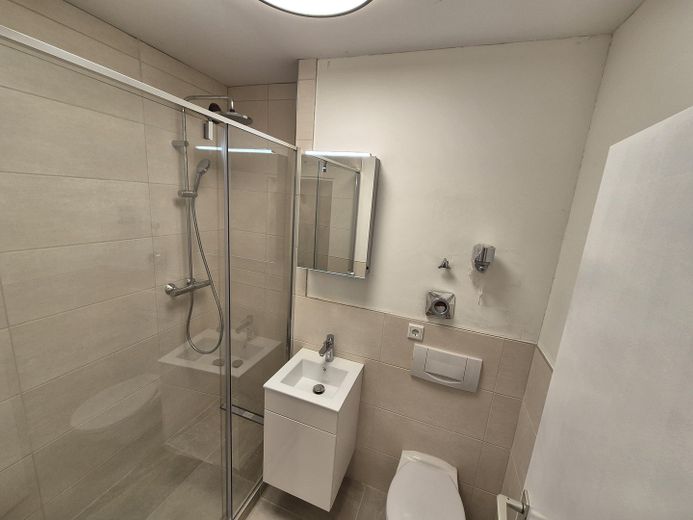 Ruhige, möblierte 1,5-Zimmer-Wohnung mit Südbalkon und TG-Stellplatz in Nürnberg-Wetzendorf – Badezimmer