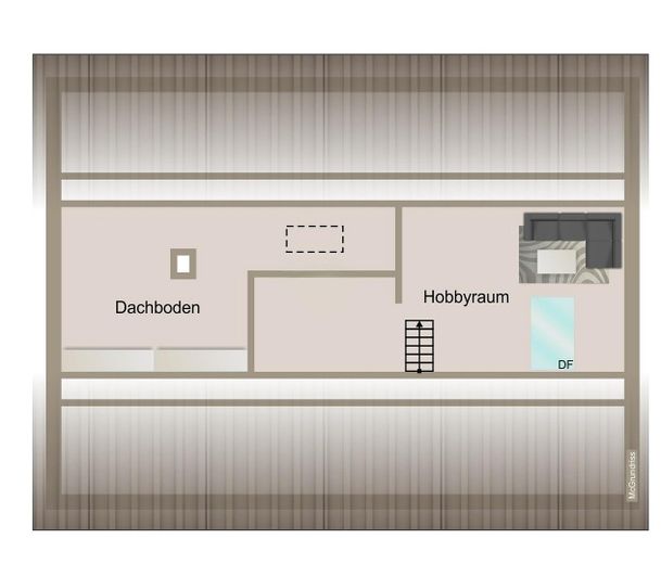 Freistehendes Haus, nutzbar als großzügiges Einfamilienhaus oder Zweigenerationenhaus – Dachgeschoss