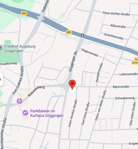 Gewerbefläche im Neubau in Augsburg-Göggingen – individuell nach Mieterwunsch planbar – Ausschnitt von Google Maps