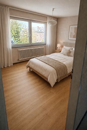 Abitare spaziosamente. Affacciarsi sul verde! 3,5 locali 102 m² Fellbach-Schmiden incluso posto auto in garage sotterraneo – Schlafzimmer Bildbeispiel