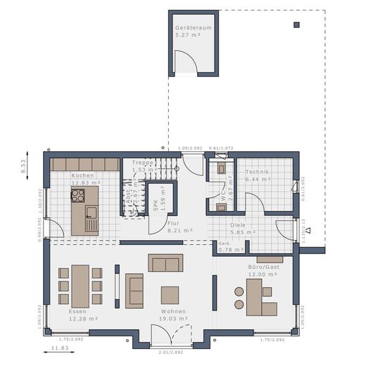 Ihr Traumhaus. Persönlich realisiert. - Wohnen mit Charakter im Chiemgau – Grundriss Erdgeschoss