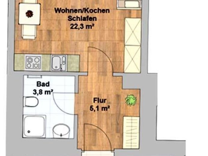 Wunderschöne und moderne Singlewohnung mit Loggia im Dachgeschoss! – Foto 1