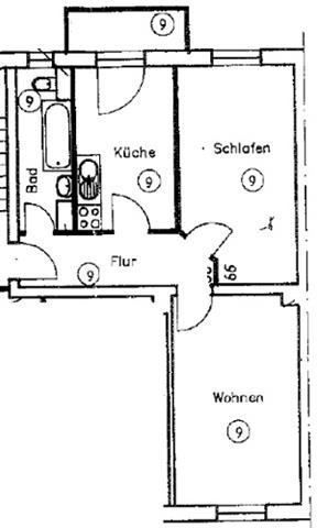 Großzügige 2-Zimmer mit Laminat, Balkon und Wannenbad zum Toppreis in ruhiger Lage! – grundriss