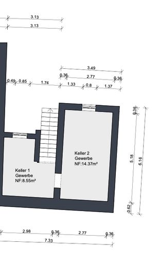 Büro + Werkstatt + Showroom | Glaseingang | ab 393 m² bis 700 m² | sofort! Kostenlose Werbefläche! – Grundriss KG