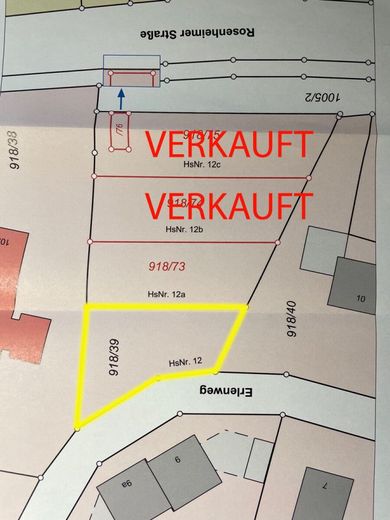 Baugrundstück mit bereits erbrachten Bauleistungen für den Bau einer Doppelhaushälfte – Lageplan Flurstücknr. 918/39