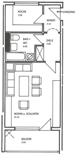 Gemütliche 1,5-Zimmer-Wohnung mit Balkon, Einbauküche & Stellplatz in Bad Teinach-Zavelstein – Grundriss 