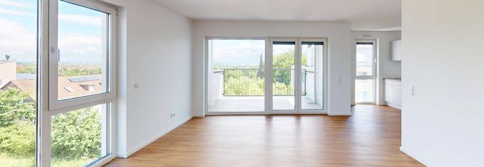 Spazio e comfort, abbinati a un design moderno: esclusivo appartamento di 3 locali con 2 BALCONI, cucina componibile e 2 bagni – Ansicht I: Wohn- und Esszimme…