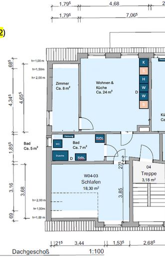 Frisch sanierte DG-Wohnung an der Weser – Grundriss