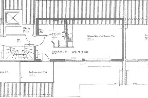 Schöne gemütliche 1 ZW-DG mit EBK, Balkon und Stellplatz zum Kauf in zentraler Lage von Eschborn.