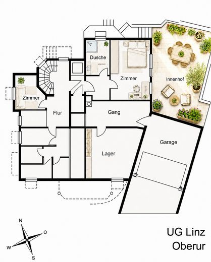 Wohnen mit Urlaubsflair - Mediterranes 5-Fam.-Haus am Bodensee – Untergeschoss
