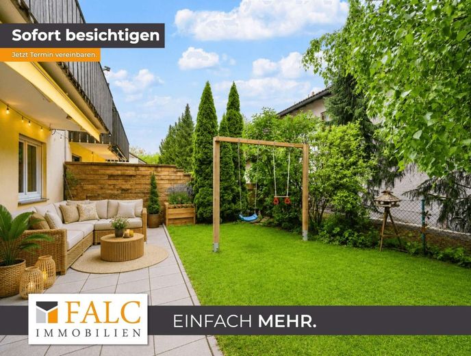 Familienfreundlich, gepflegt, sofort wohnlich - Doppelhaushälfte mit Gartenidylle in Ottobrunn – Garten