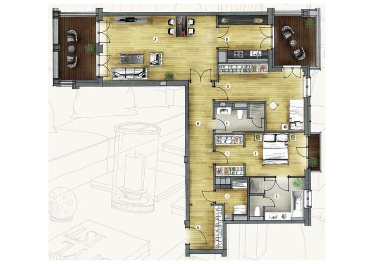 Klostergärten Münster | Concierge | Spa | Fitness | 123 m² | 3 Balkone | TG | Luxuswohnung – Grundriss