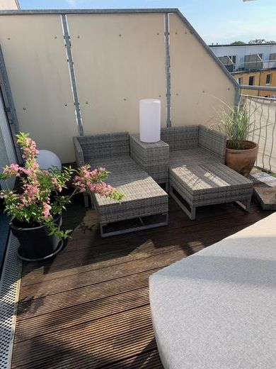 Sonne bis zum Abend! 5 Zimmer -Traum mit Dachterrasse & Garten am Buga-Park – Dachterrasse 