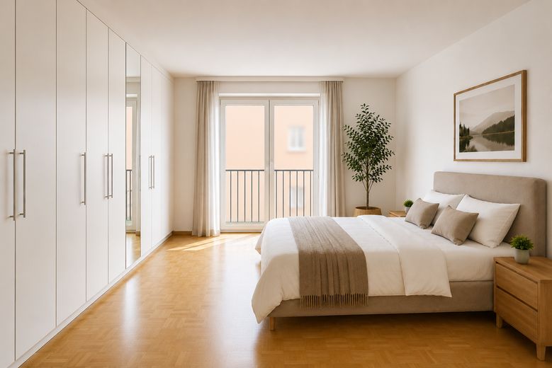 Appartamento per famiglie di rara bellezza – balcone esposto a sud-ovest, 2 bagni e posizione tranquilla di prim’ordine a Freiburg-Vauban – Schlafzimmer - Eltern
