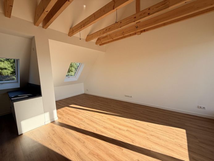 Helle 3-Raumwohnung im Erstbezug – Wohnzimmer mit offener Küche