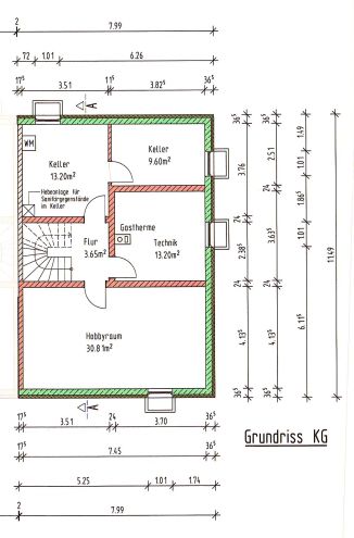 Neubauhaus mit separatem Einliegerbereich, Garten & Doppelgarage – Grundriss (KG)